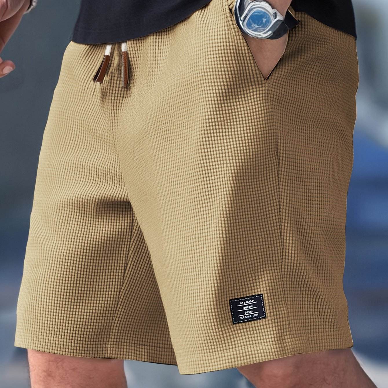 Herren Shorts Mit Kordelzugbund Und Funktionalen Taschen