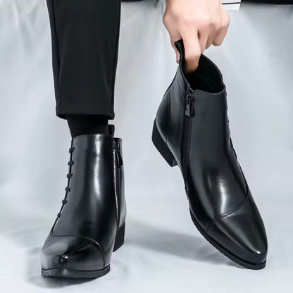 Herrenstiefel mit Schnürung und seitlichem Reißverschluss