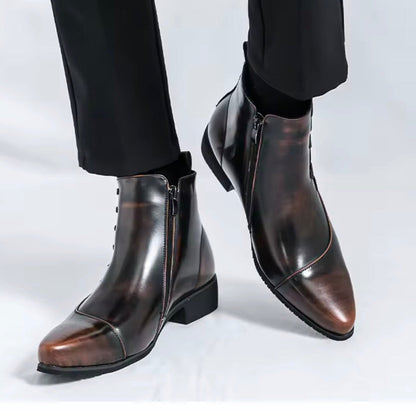Herrenstiefel mit Schnürung und seitlichem Reißverschluss