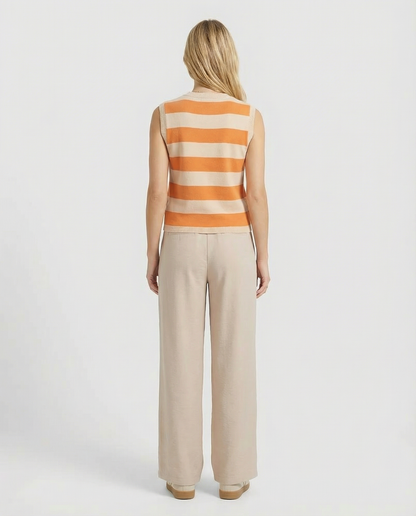 Women's Long Wide High Waist Pants with Side Pockets