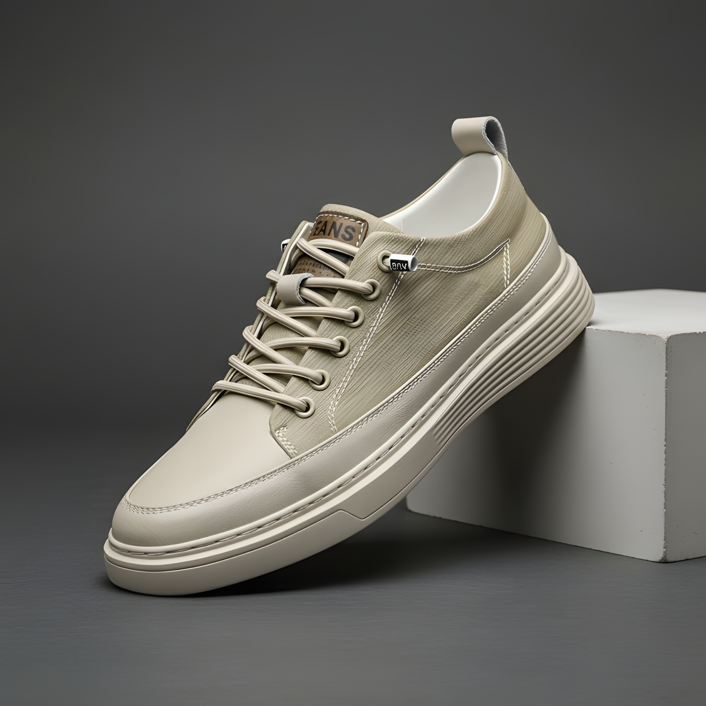 Men's sneakers made of synthetic leather with padded insole and rubber outsole