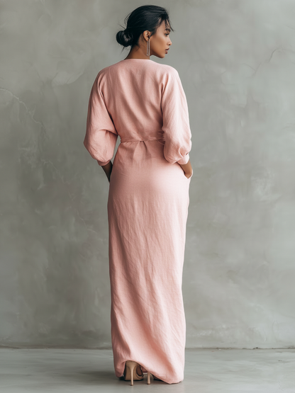 Damen Maxikleid mit Fließender Silhouette – Lockerer Schnitt Eleganter Stil