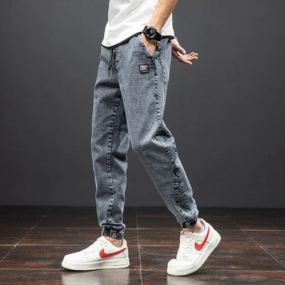 Herren Denim Joggerhose mit Kordelzug – Lockerer Schnitt