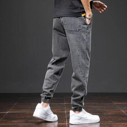 Herren Denim Joggerhose mit Kordelzug – Lockerer Schnitt