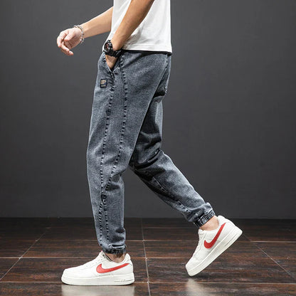 Herren Denim Joggerhose mit Kordelzug – Lockerer Schnitt