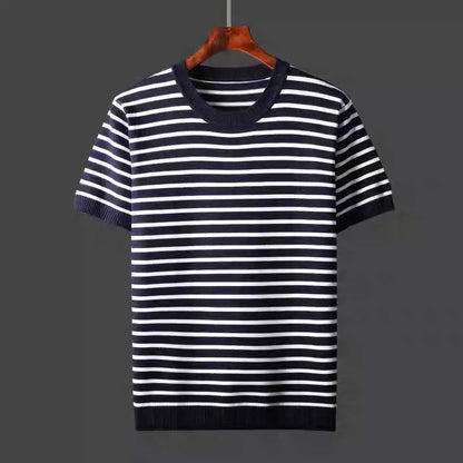 Herren T-Shirt mit Streifen – Leichtes Design Lockerer Schnitt