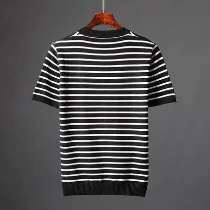 Herren T-Shirt mit Streifen – Leichtes Design Lockerer Schnitt