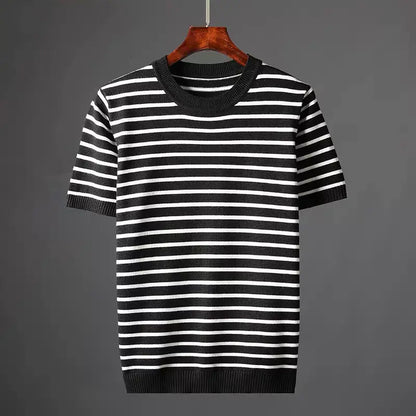 Herren T-Shirt mit Streifen – Leichtes Design Lockerer Schnitt