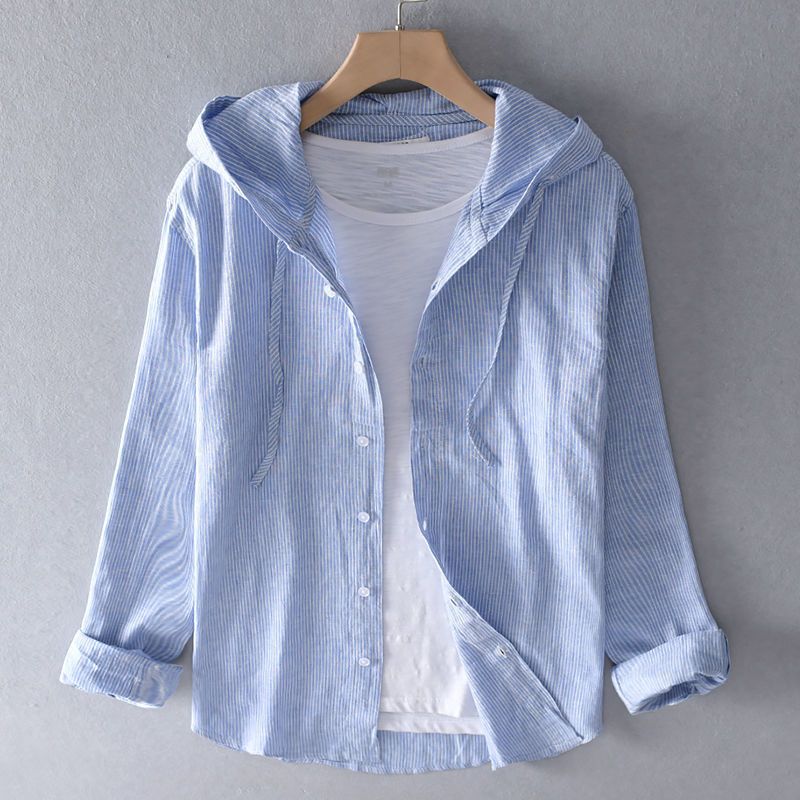Herren-Sommer-Hoodie mit Knopfleiste und atmungsaktivem Design