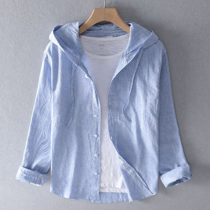 Herren-Sommer-Hoodie mit Knopfleiste und atmungsaktivem Design