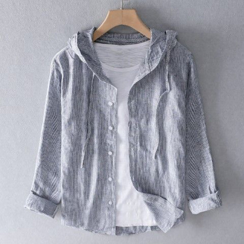 Herren-Sommer-Hoodie mit Knopfleiste und atmungsaktivem Design