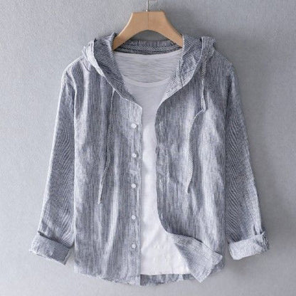 Herren-Sommer-Hoodie mit Knopfleiste und atmungsaktivem Design