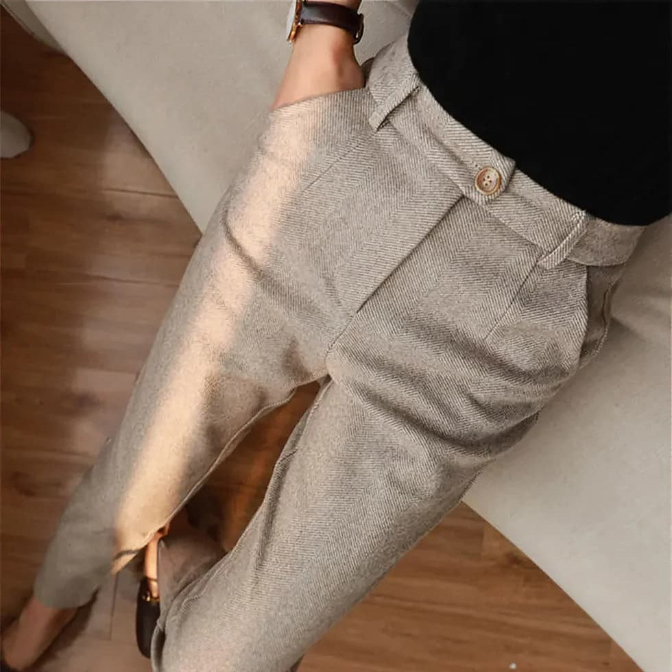 Herren Slim Fit Anzughose Mit Geradem Bein Und Seitentaschen