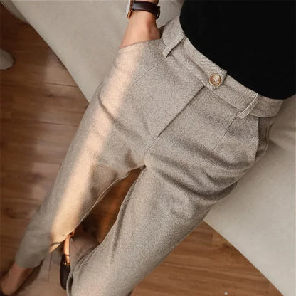 Herren Slim Fit Anzughose Mit Geradem Bein Und Seitentaschen