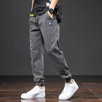 Herren Denim Joggerhose mit Kordelzug – Lockerer Schnitt