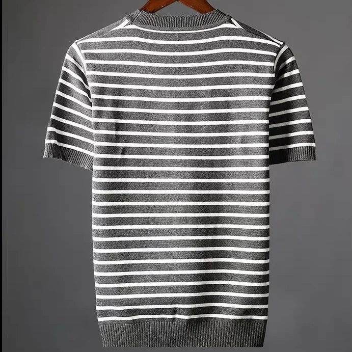Herren T-Shirt mit Streifen – Leichtes Design Lockerer Schnitt