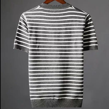 Herren T-Shirt mit Streifen – Leichtes Design Lockerer Schnitt