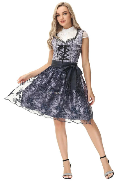 Damen Dirndl Trachtenkleid Bayerischer Stil Für Oktoberfest