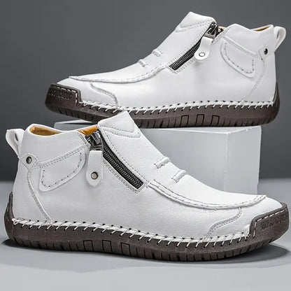 Men's Leather Shoes with Support and Slip-On Design