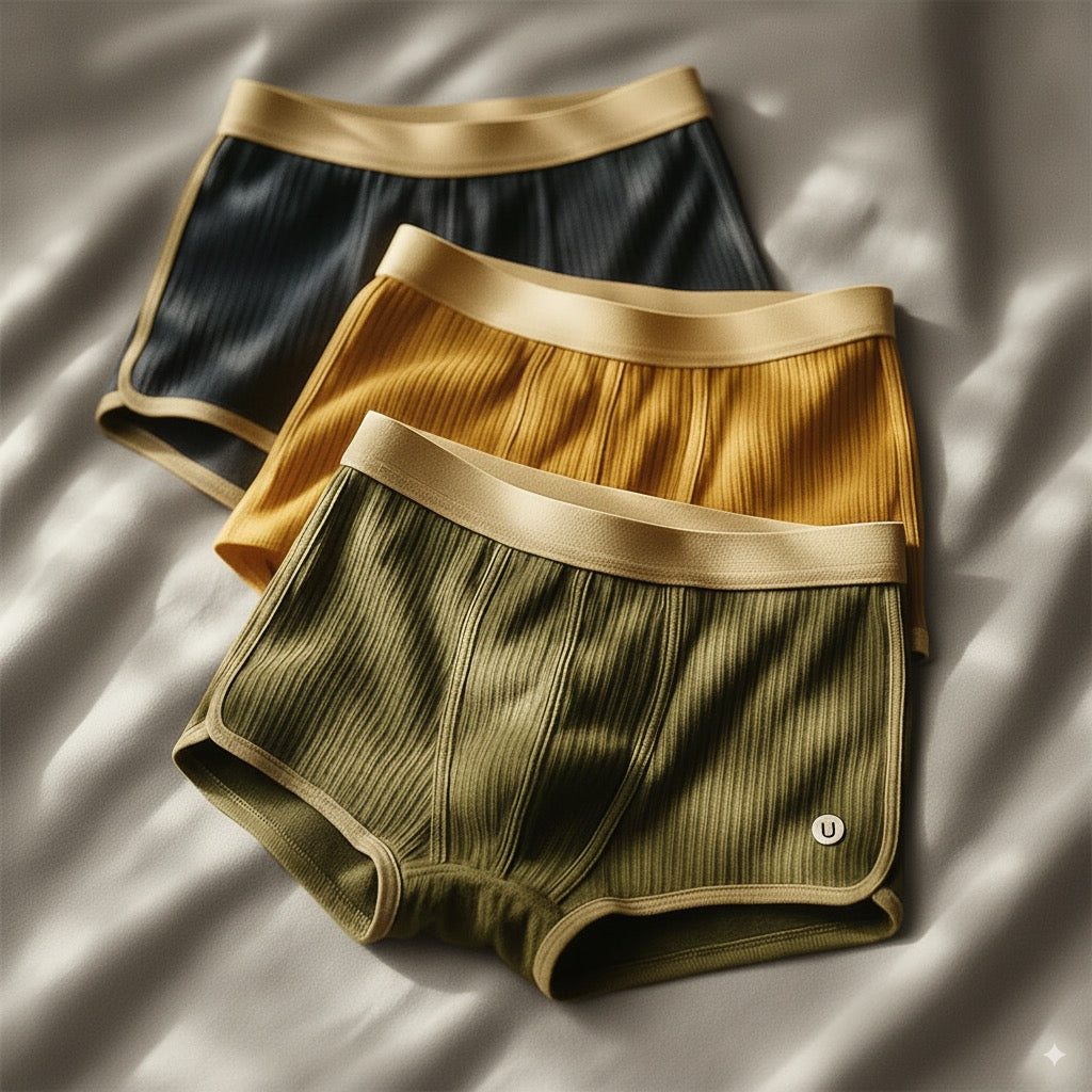 Herren Boxershorts mit elastischem Bund und Rippstoff