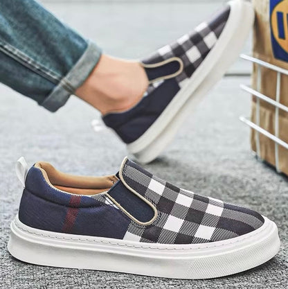 Herren Slip-On-Sneaker Mit Karomuster Und Gepolsterter Sohle