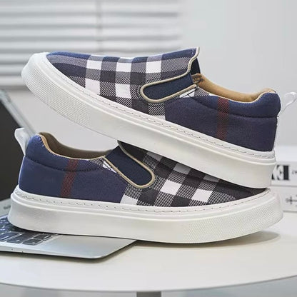 Herren Slip-On-Sneaker Mit Karomuster Und Gepolsterter Sohle