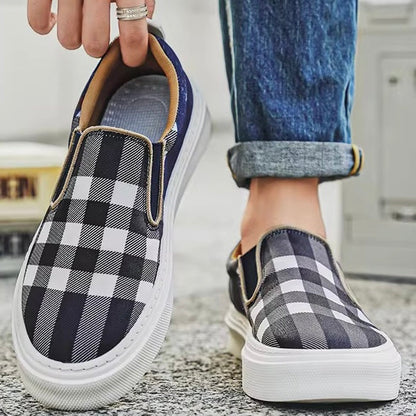 Herren Slip-On-Sneaker Mit Karomuster Und Gepolsterter Sohle