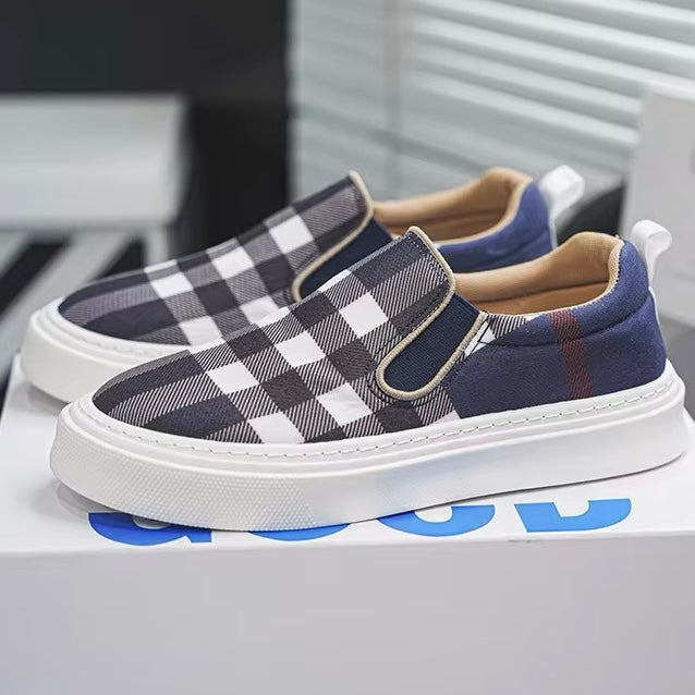 Herren Slip-On-Sneaker Mit Karomuster Und Gepolsterter Sohle