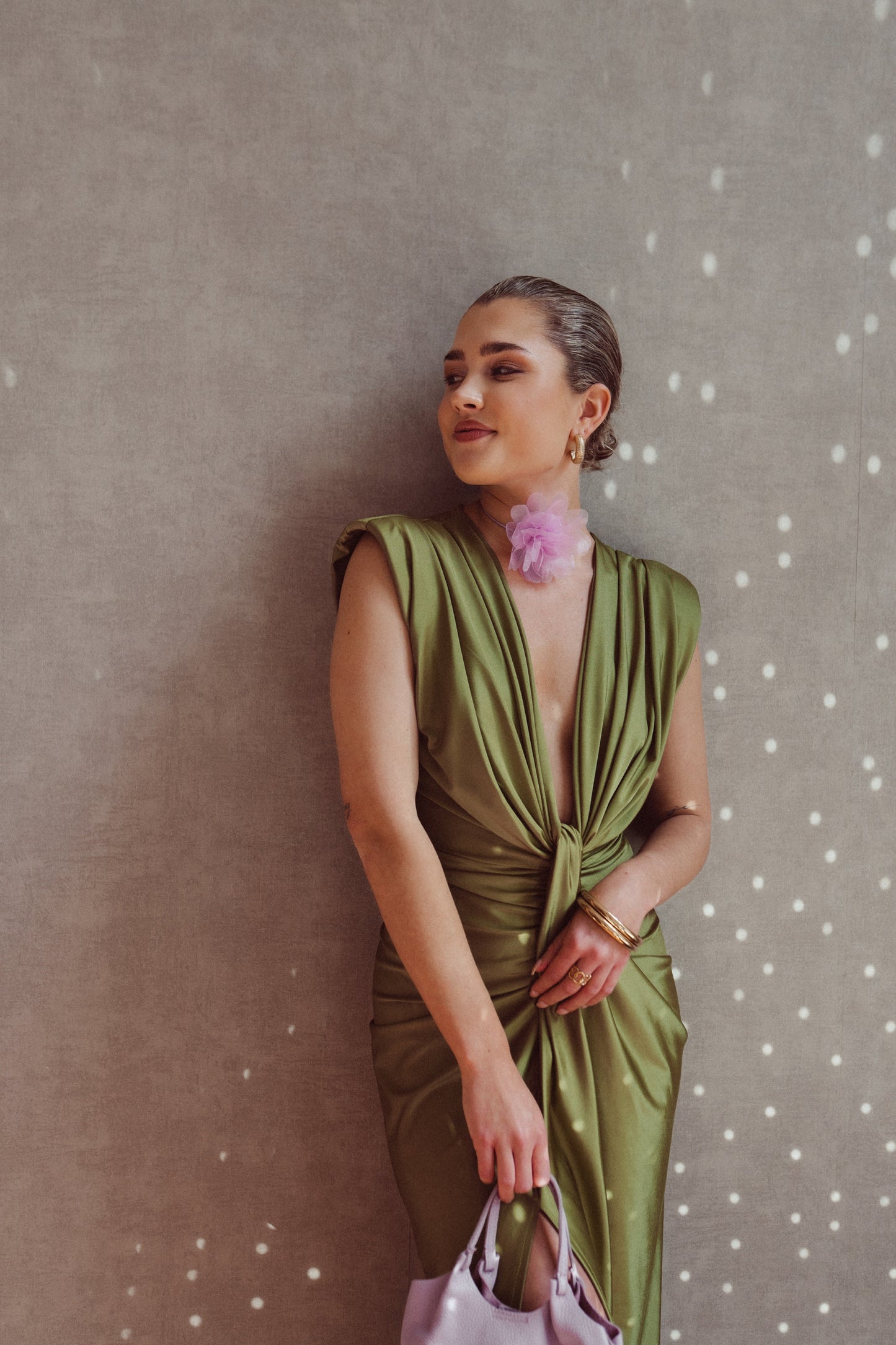 Damen Sommer Maxikleid mit V-Ausschnitt und Knopfleiste