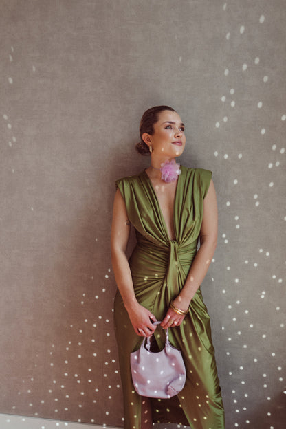 Damen Sommer Maxikleid mit V-Ausschnitt und Knopfleiste