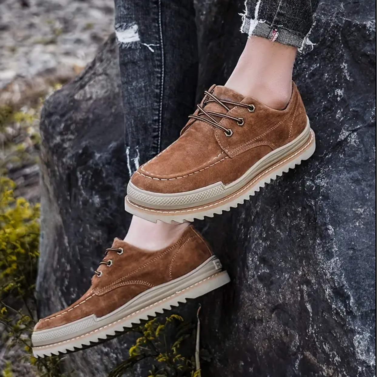 Herren Boots Aus Wildleder Mit Moc-Toe, EVA-Mittelsohle Und Gummisohle