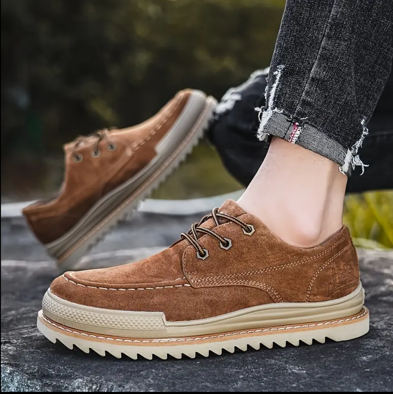Herren Boots Aus Wildleder Mit Moc-Toe, EVA-Mittelsohle Und Gummisohle