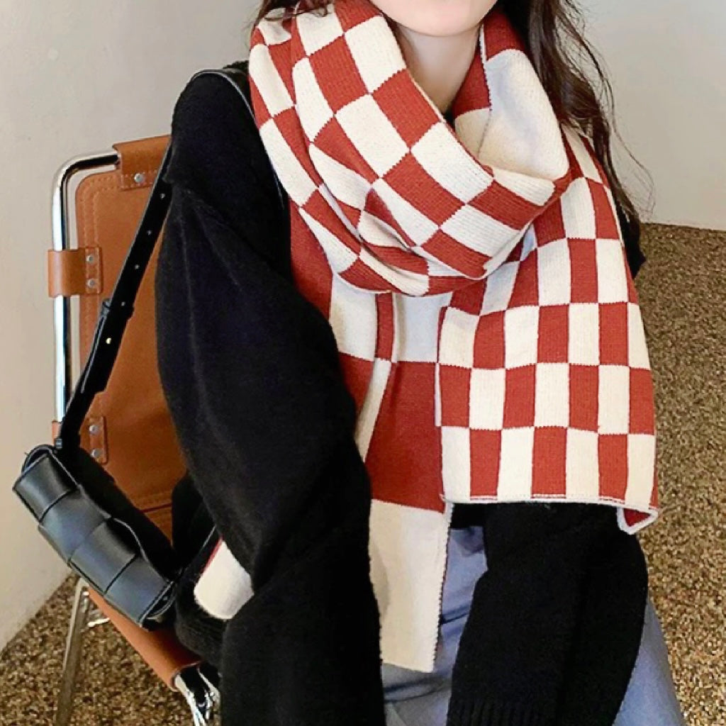 Karierter Wollschal Aus Reiner Wolle
