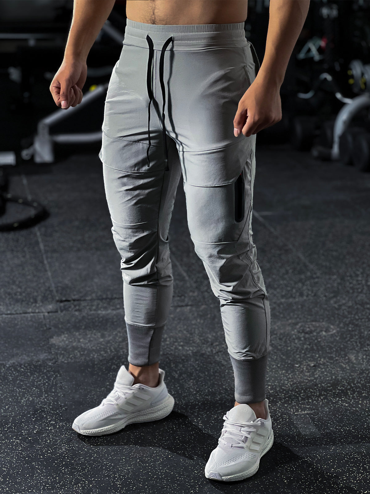 Herren Stretch-Athletikhose mit Elastikbund und Tapered Legs