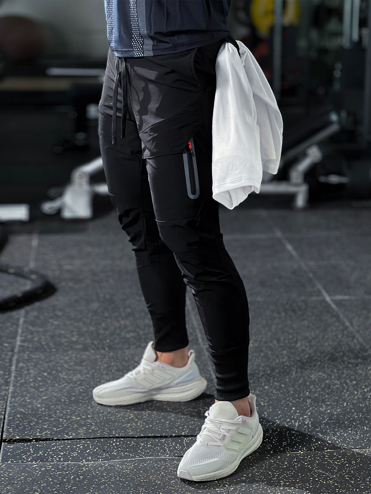 Herren Stretch-Athletikhose mit Elastikbund und Tapered Legs
