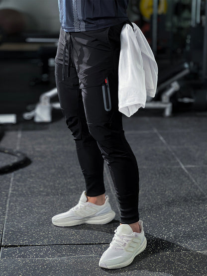Herren Stretch-Athletikhose mit Elastikbund und Tapered Legs