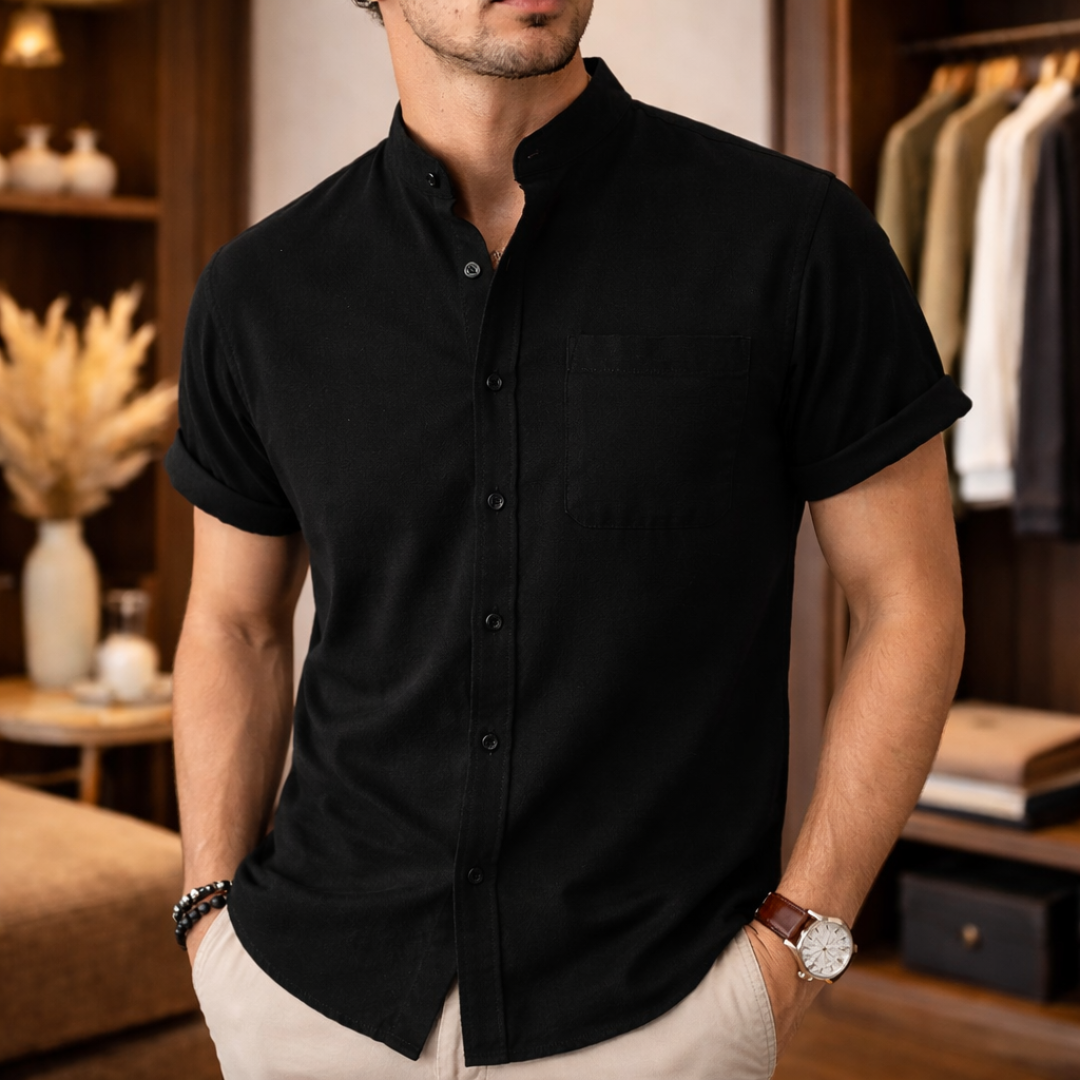 Herren Kurzarm Hemd mit Knopfleiste – Relaxed Fit Sommer