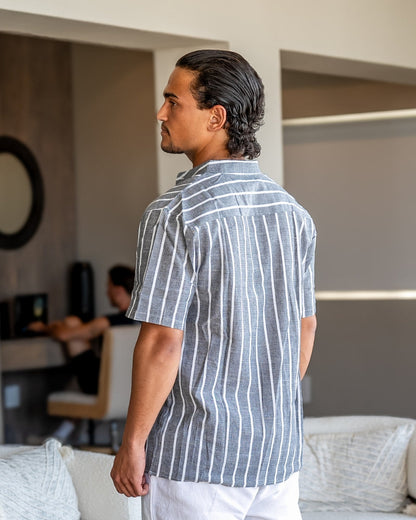 Men's Polo Shirt Made of Organic Cotton with Short Sleeves and Nautical Design