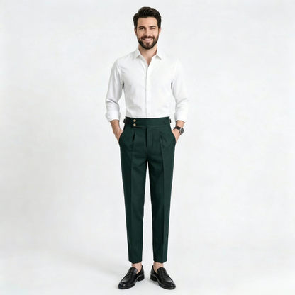 Herren Business Hose mit Hohem Bund – Gerades Bein Normale Passform