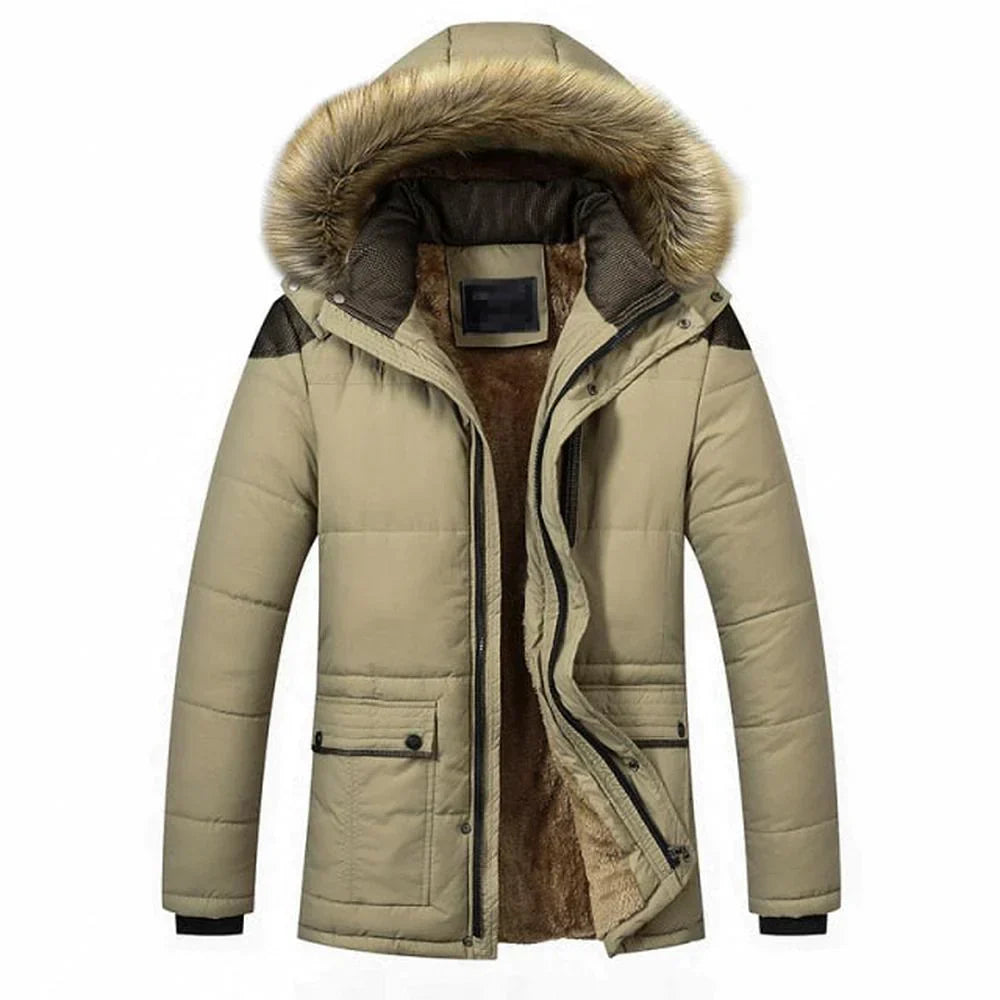 Herren Winterjacke Isoliert Mit Verstellbarem Saum Und Mehreren Taschen