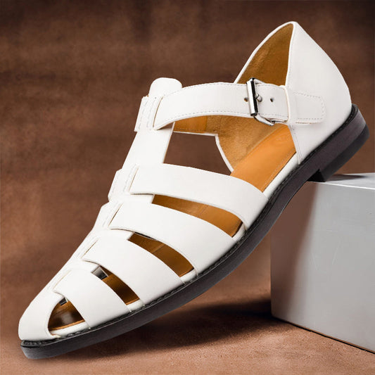 Herren Sommer-Sandalen Slip-On Mit PU-Riemen Und Gummisohle