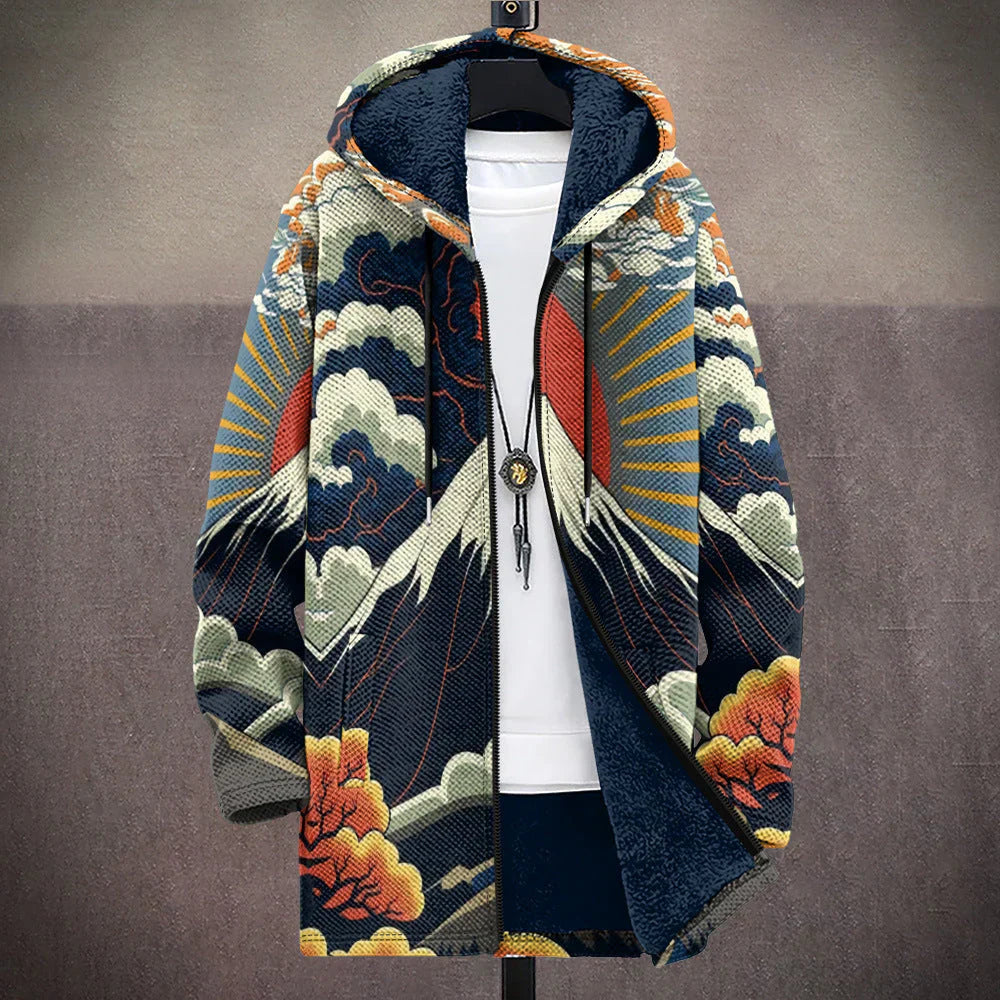Damen Fleecejacke Mit Künstlerischem Print Für Den Herbst