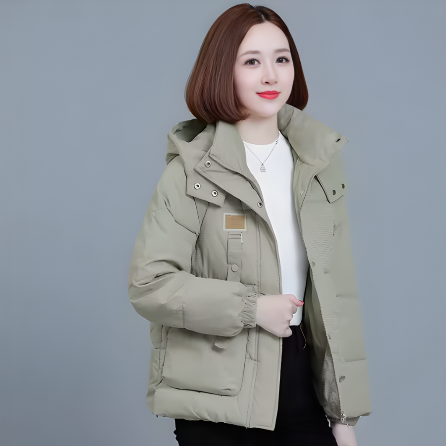 Women's Winter Coat Padded with Water-Repellent Finish, Hood and Pockets