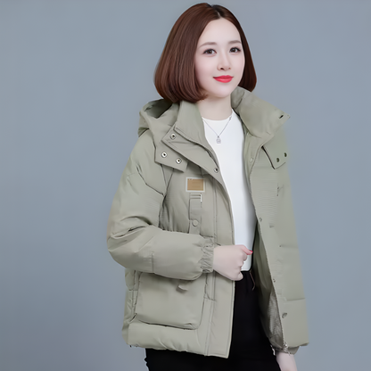 Women's Winter Coat Padded with Water-Repellent Finish, Hood and Pockets