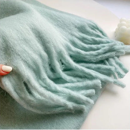 Winterschal Mit Einfarbigem Design