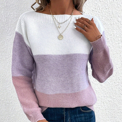 Detailansicht des weichen Strickmusters am Damenpullover