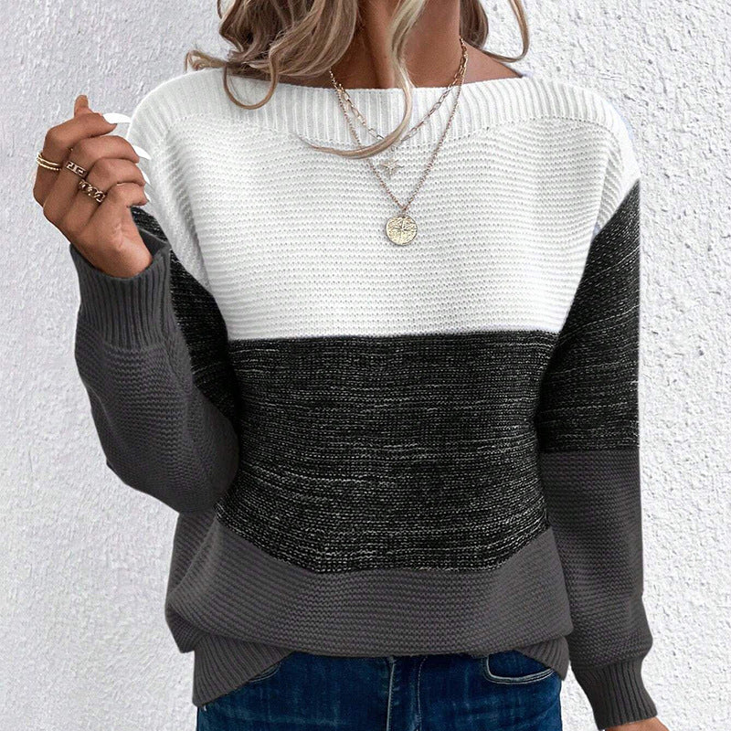Damen-Strickpullover mit langen Ärmeln und vielseitigem Schnitt