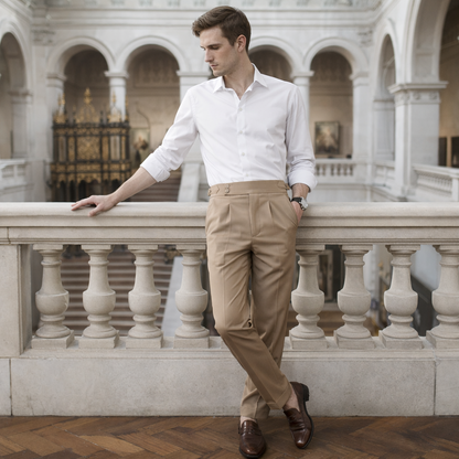 Herren Business Hose mit Hohem Bund – Gerades Bein Normale Passform