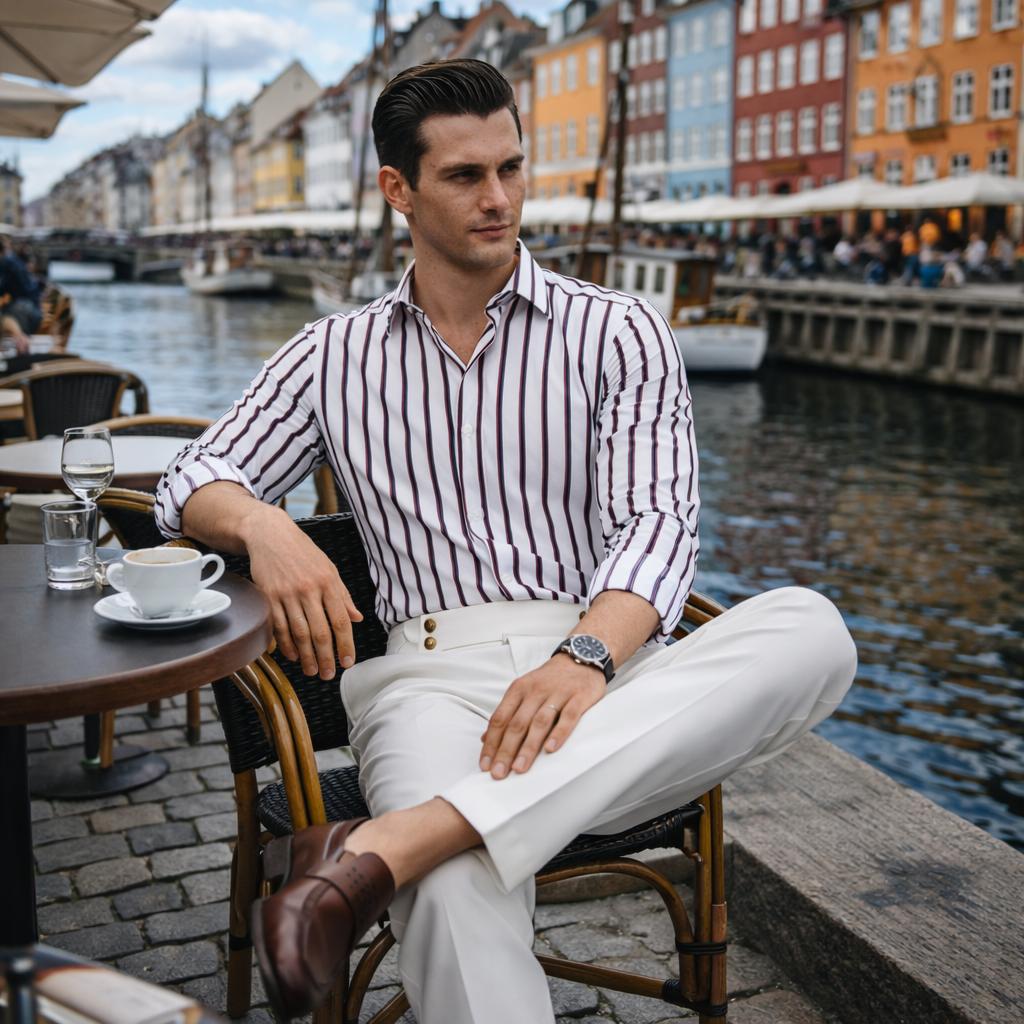 Herren Business Hose mit Hohem Bund – Gerades Bein Normale Passform