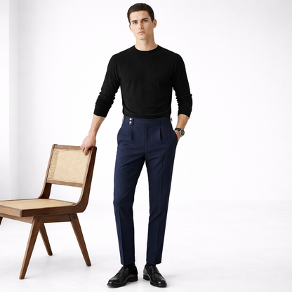 Herren Business Hose mit Hohem Bund – Gerades Bein Normale Passform